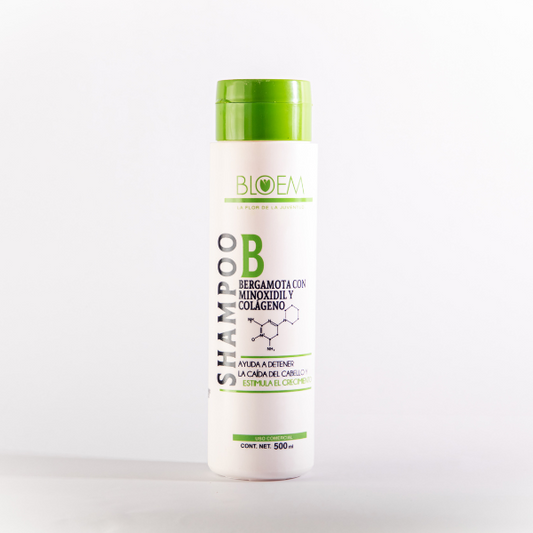 Shampoo minoxidil colageno bergamota