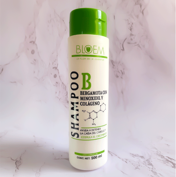 Shampoo minoxidil colageno bergamota